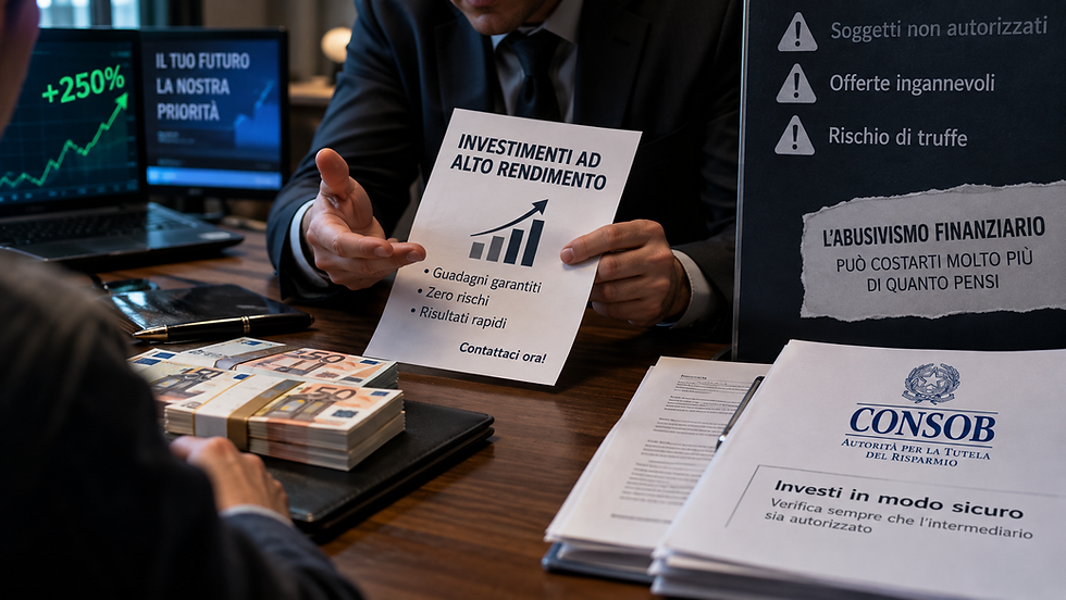 Occhio alle truffe! Abusivismo finanziario: Consob oscura 11 siti internet