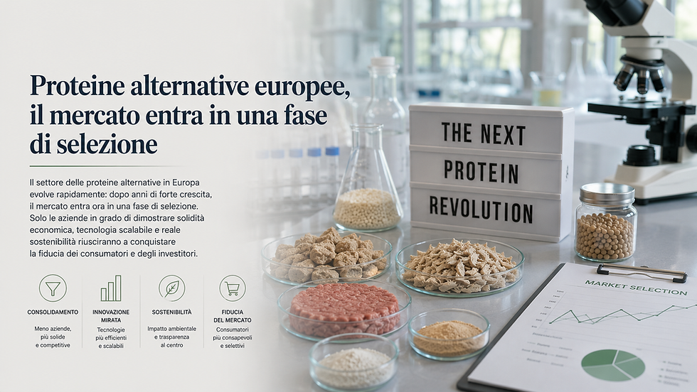 Proteine alternative europee, il mercato entra in una fase di selezione