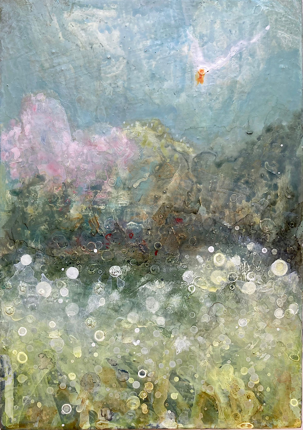 Thumbnail: loose brushwork conveys a lively scene of springtime storm