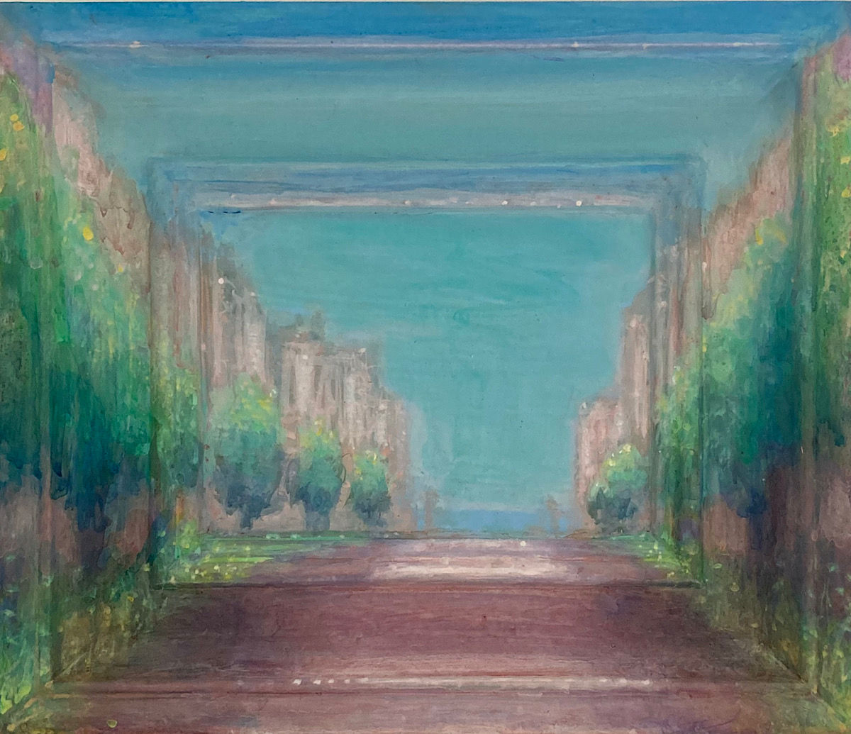 'Avenue to the sea, city streets, Hove’ framescape painting