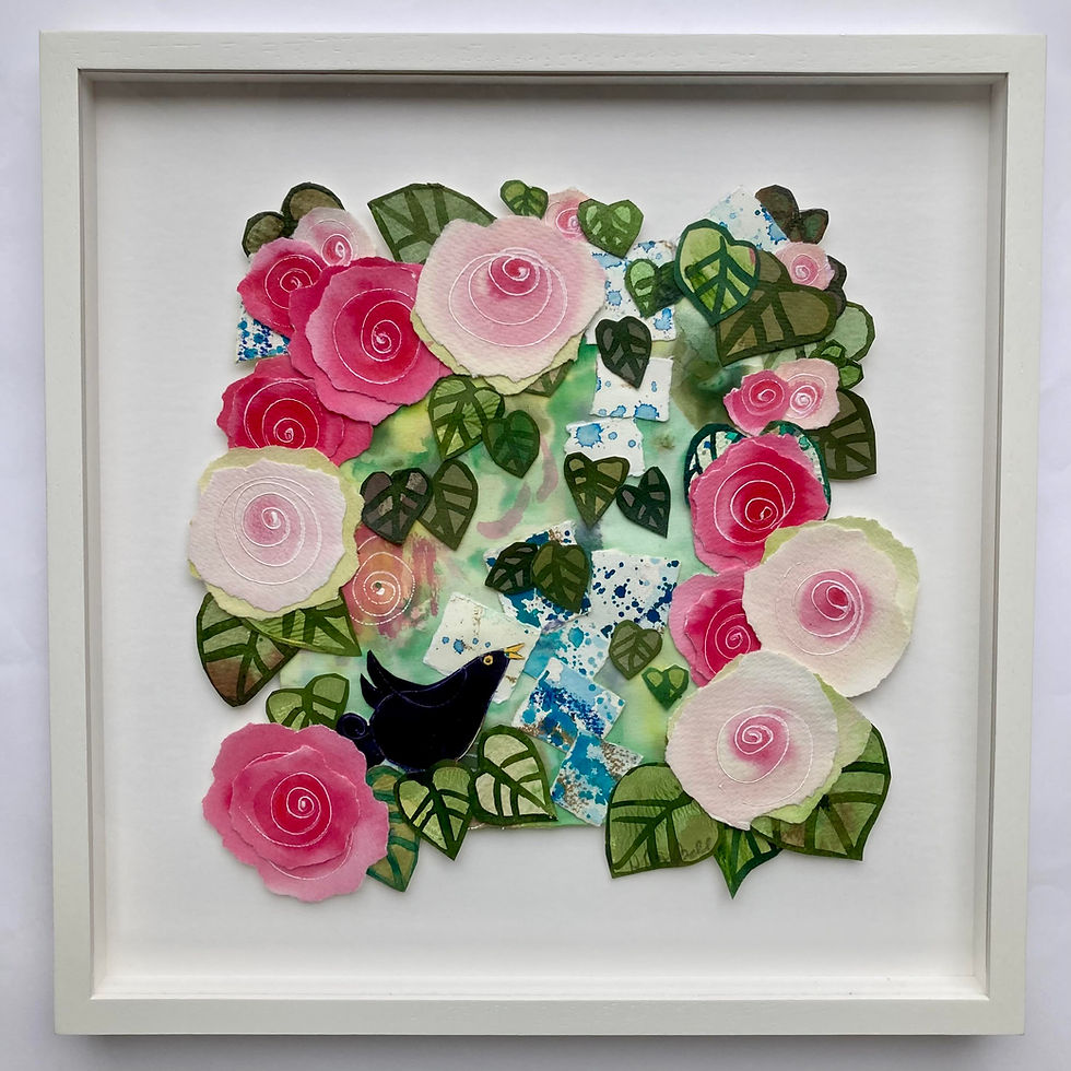 Thumbnail: Blackbird's song 2 collage displayed in white frame