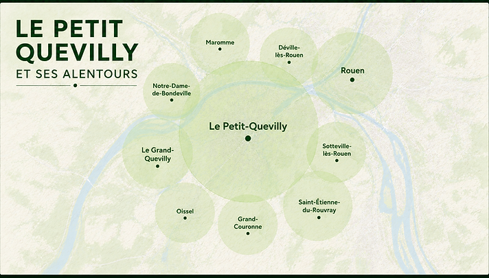 Plan de la zonde d'intervention autour du Petit-Quevilly