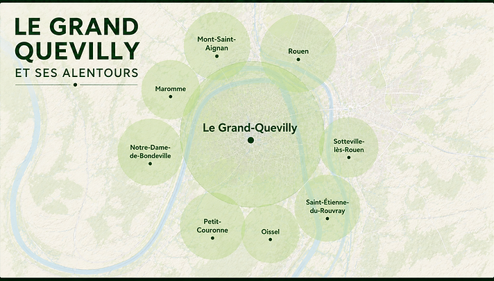 plan de la zone d'intervention autour du Grand-Quevilly