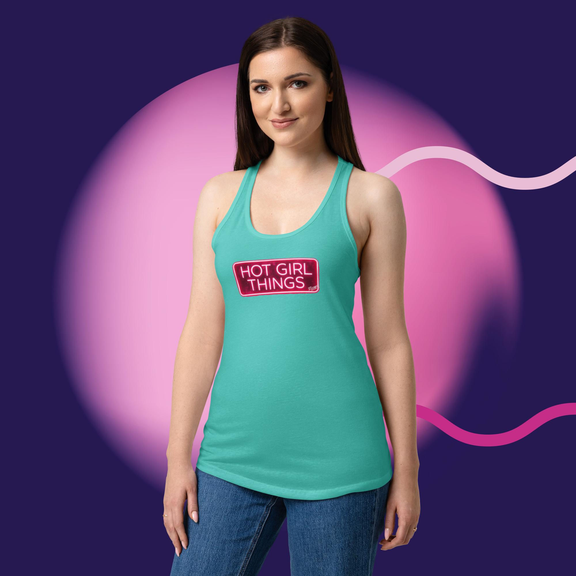 LIMITED EDITION HOT GIRL THINGS - Women’s fitted racerback tank top