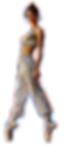 Female artistic illustration in sporty outfit, side pose.