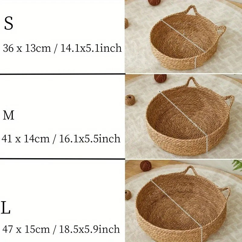 Thumbnail: Hand-Woven Natural Fiber Cat Nest & Artisan Bed
