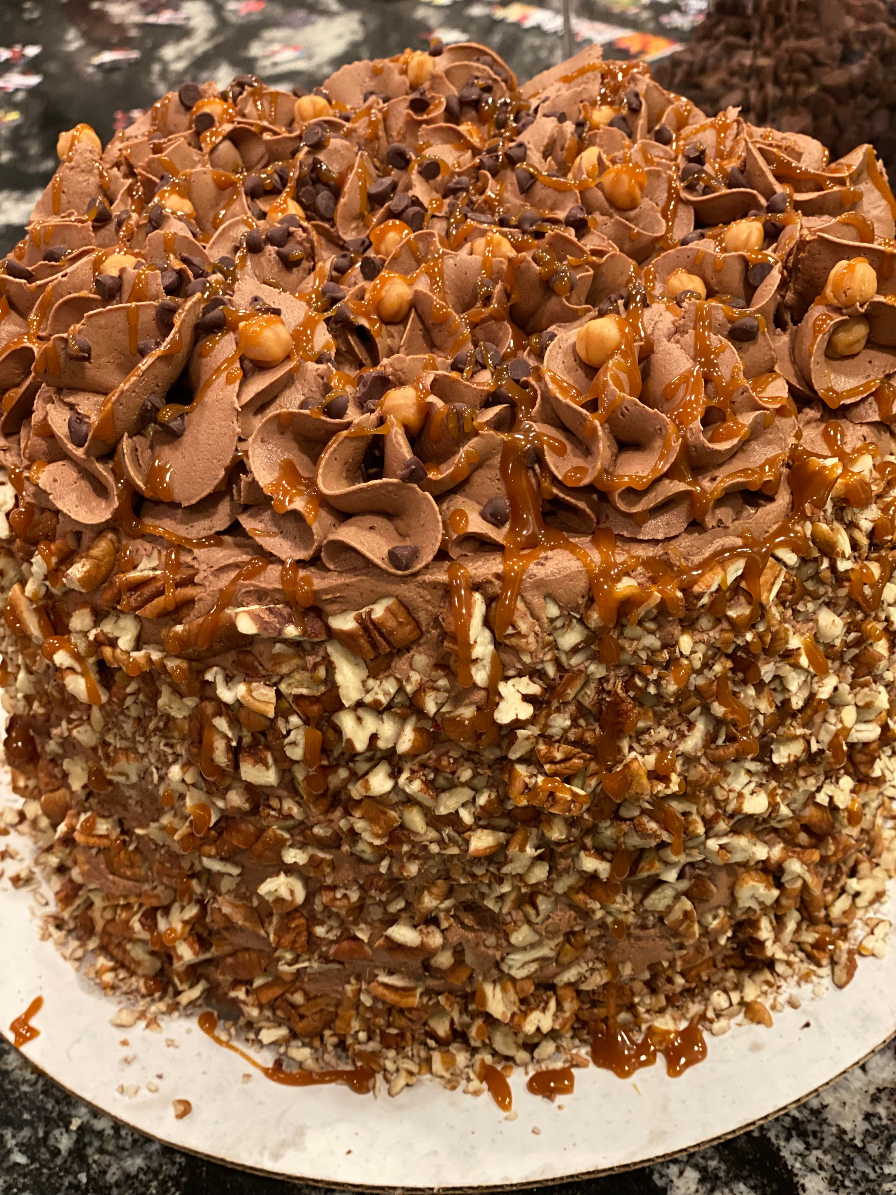 Triple Layer Chocolate Turtle Cake