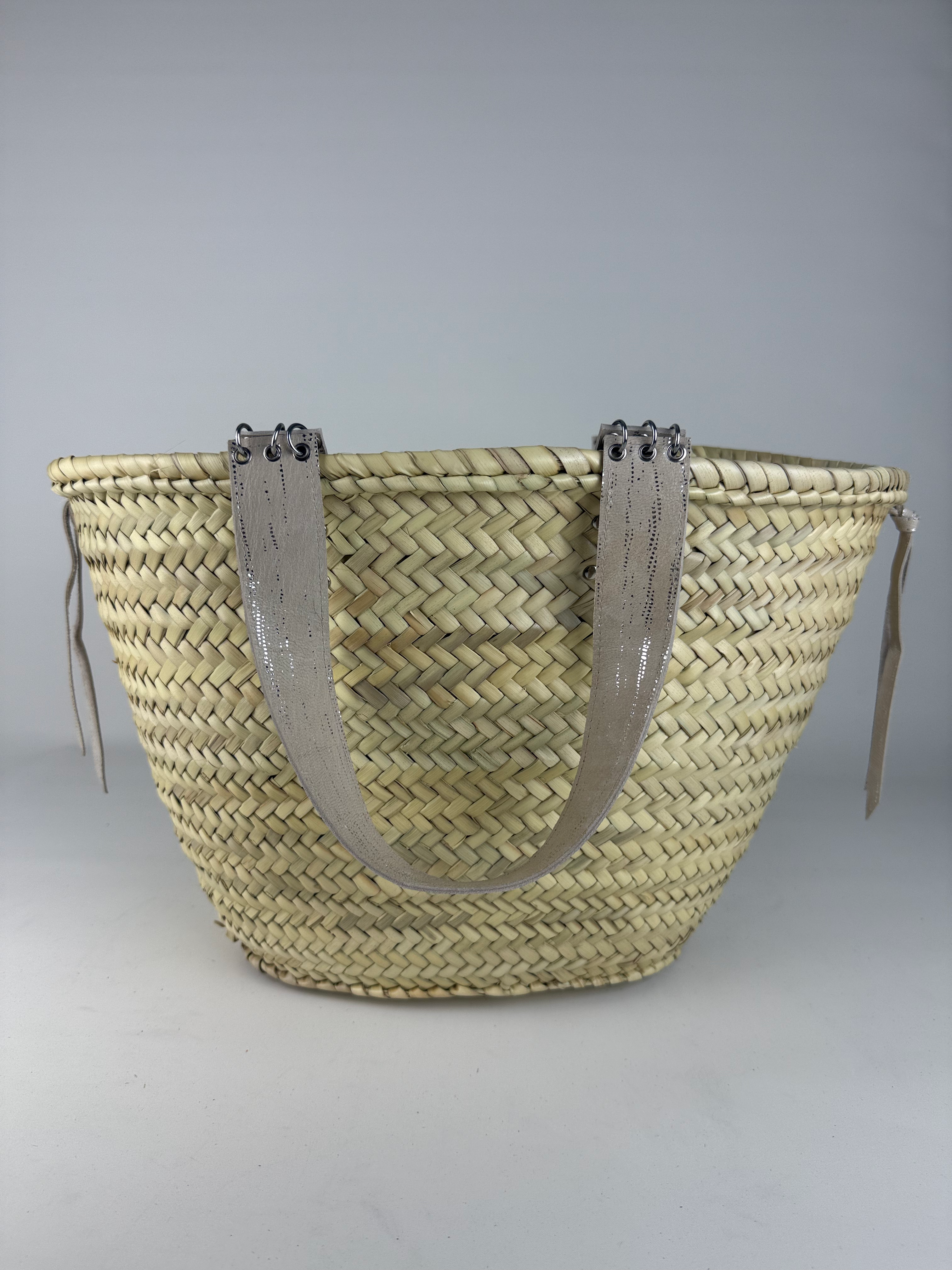 LE GRAND PANIER BEIGE ARGENTÉ