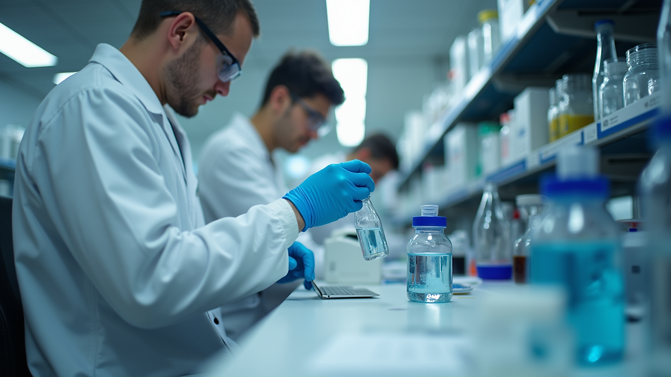 Close-up view of a university research lab with scientific equipment