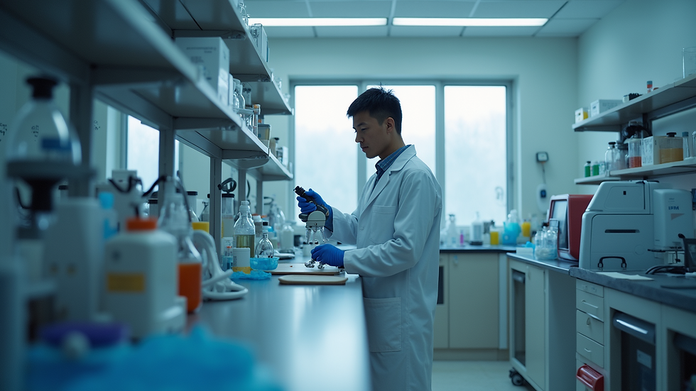 Eye-level view of a laboratory setting with scientific equipment
