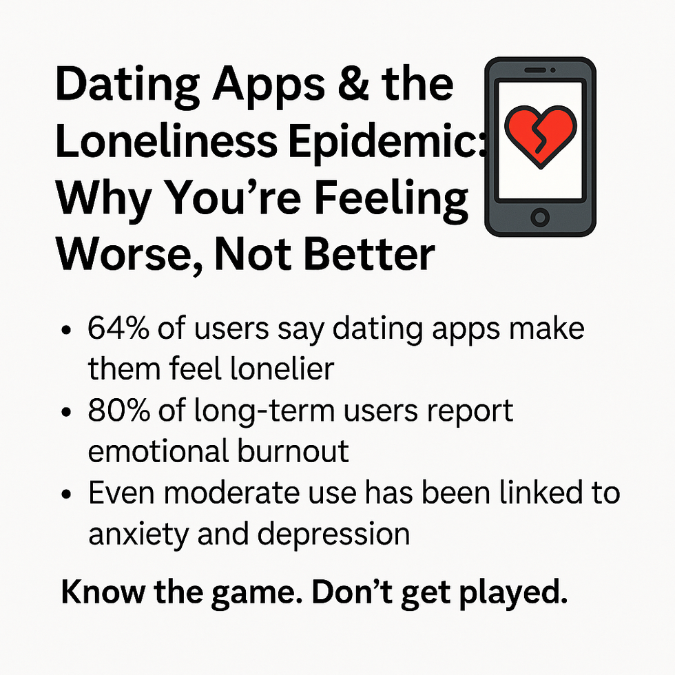 Dating Apps & the Loneliness Epidemic: Why You're Feeling Worse, Not Better