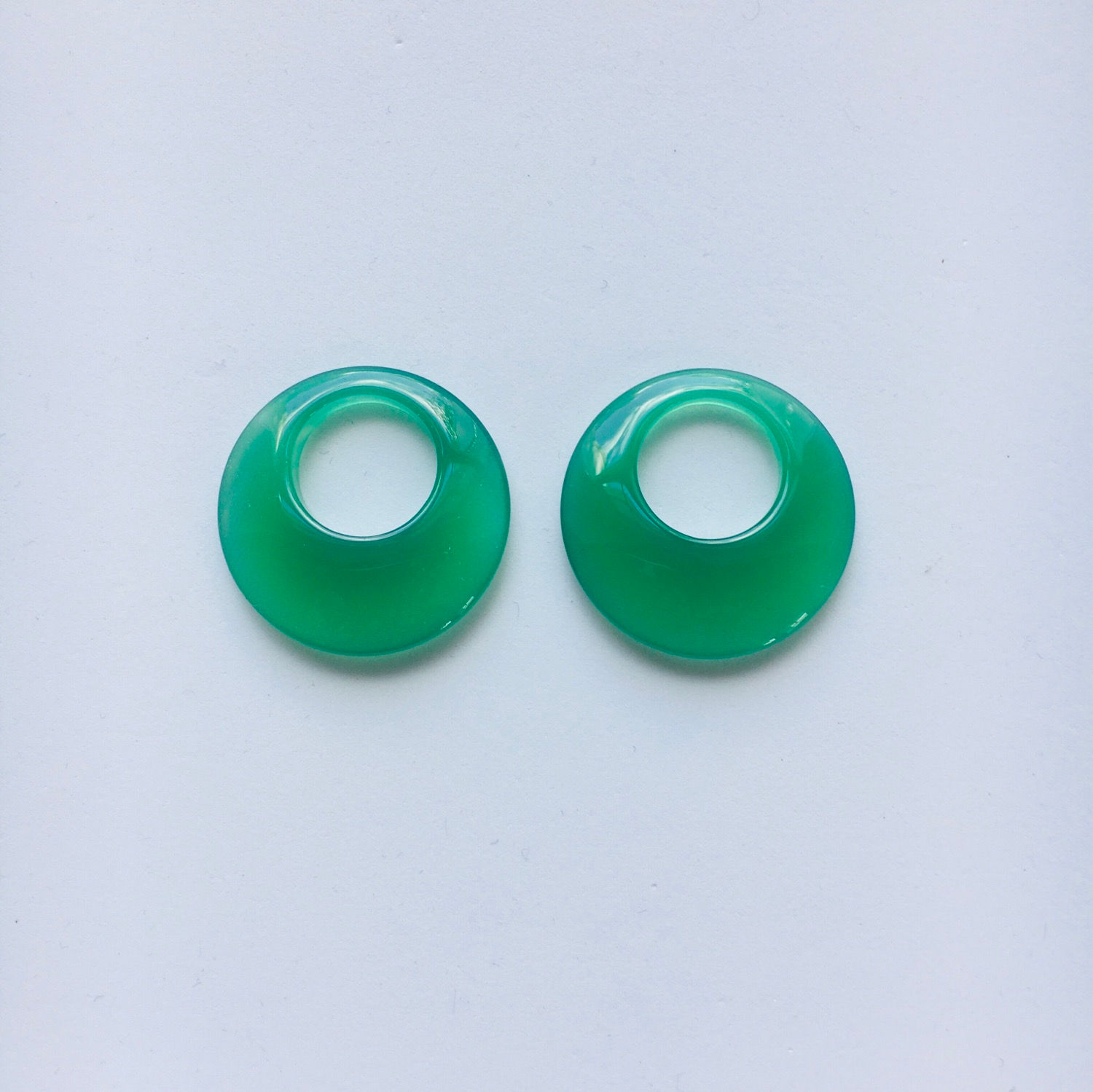 Anneau agate verte créole 30mm