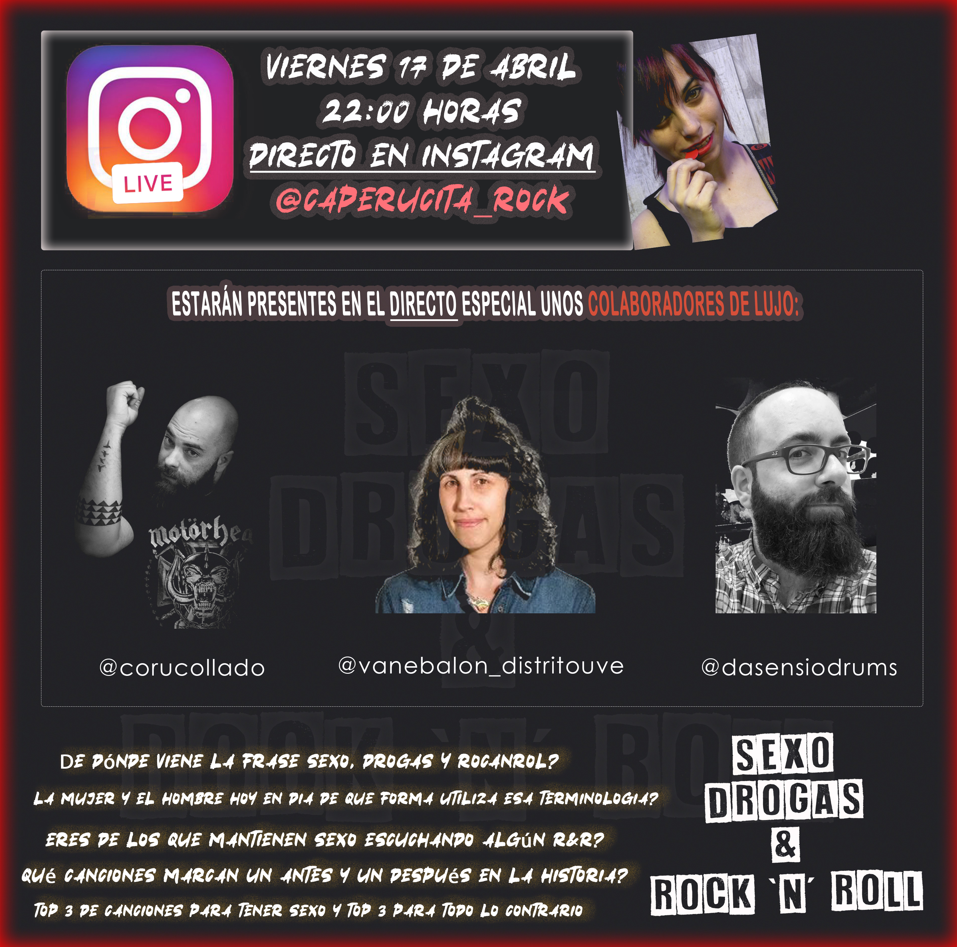Charla sobre música y sexo en Instagram, 18-4-2020