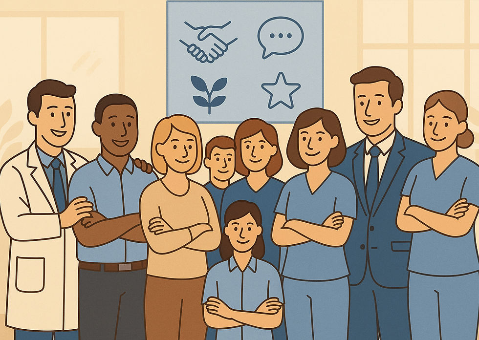 Une équipe unie et apaisée, symbole d’un environnement de travail sain et respectueux.