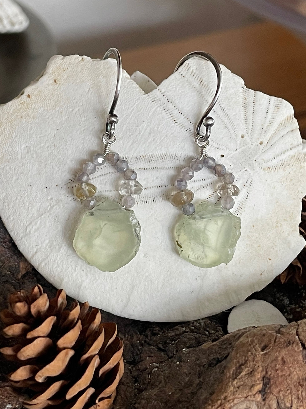 Thumbnail: Large Raw Edge Prehnite Slices