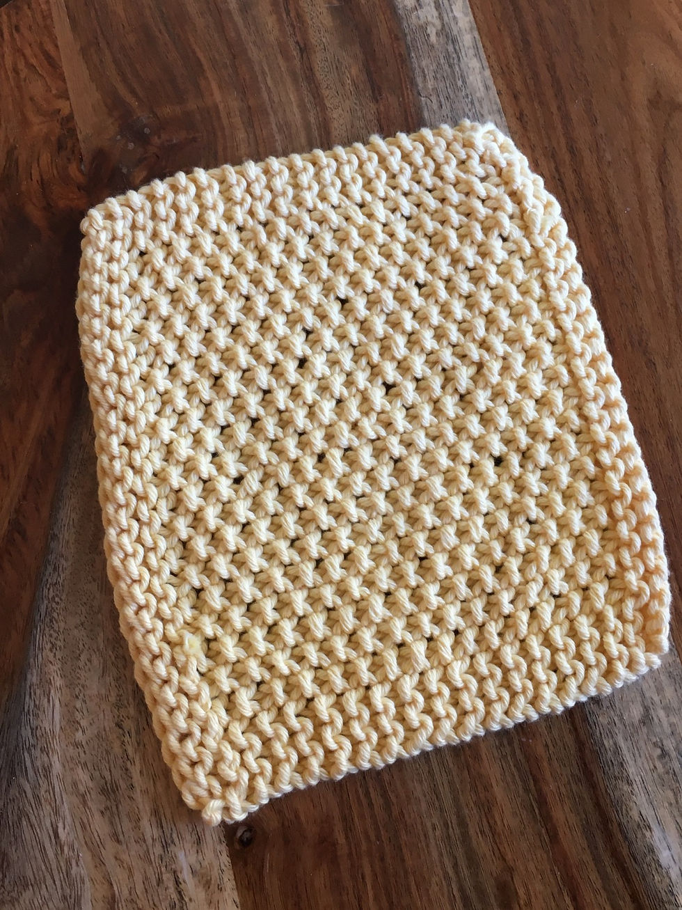 Thumbnail: Hand knitted cotton wash cloth