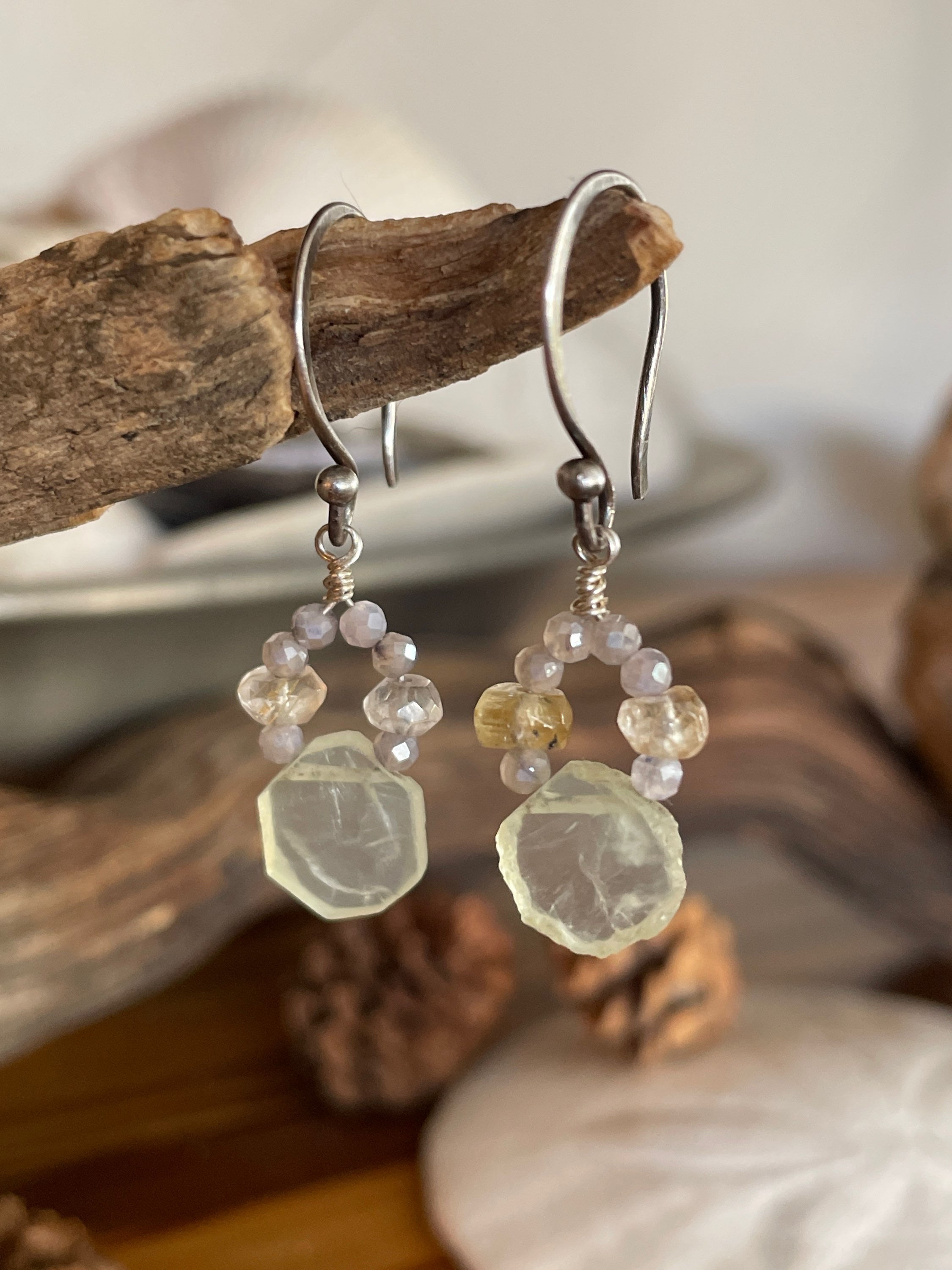 Raw Edge Prehnite Slices