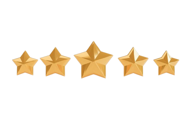 five-golden-stars-client-excellent-evaluation-after-use-product-service-concept-by-3d-rend