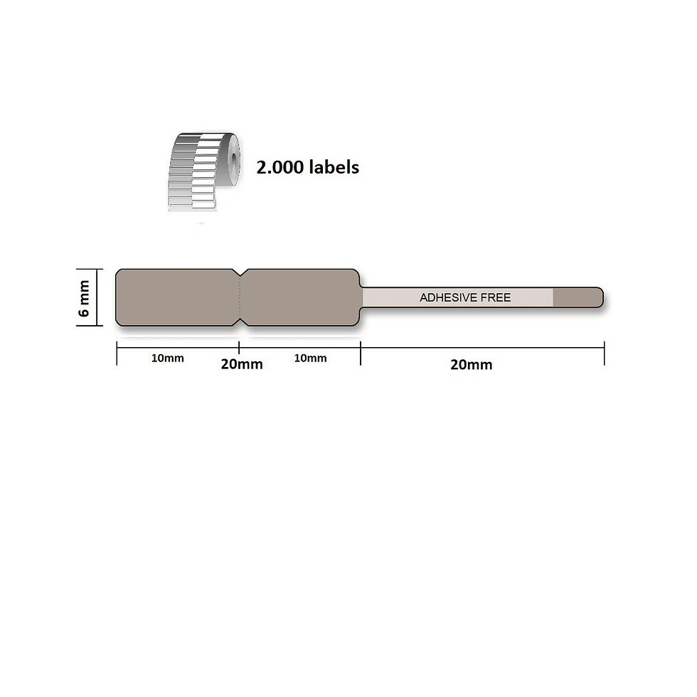 Thumbnail: CT6010 - Polyester thermal transfer jewelry labels (6mm x 40mm) roll of 2,000