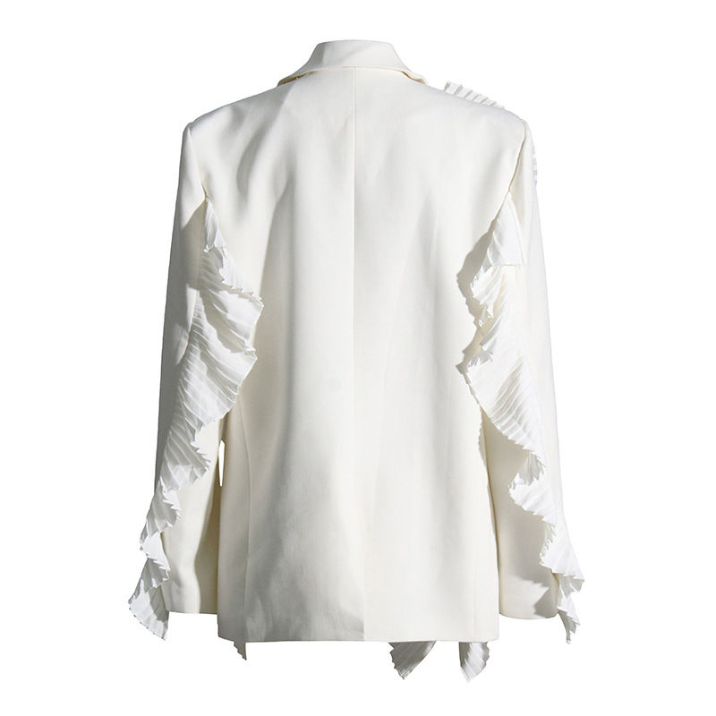 Thumbnail: Korean Solid Color Stitching Ruffle Long Sleeve Suit