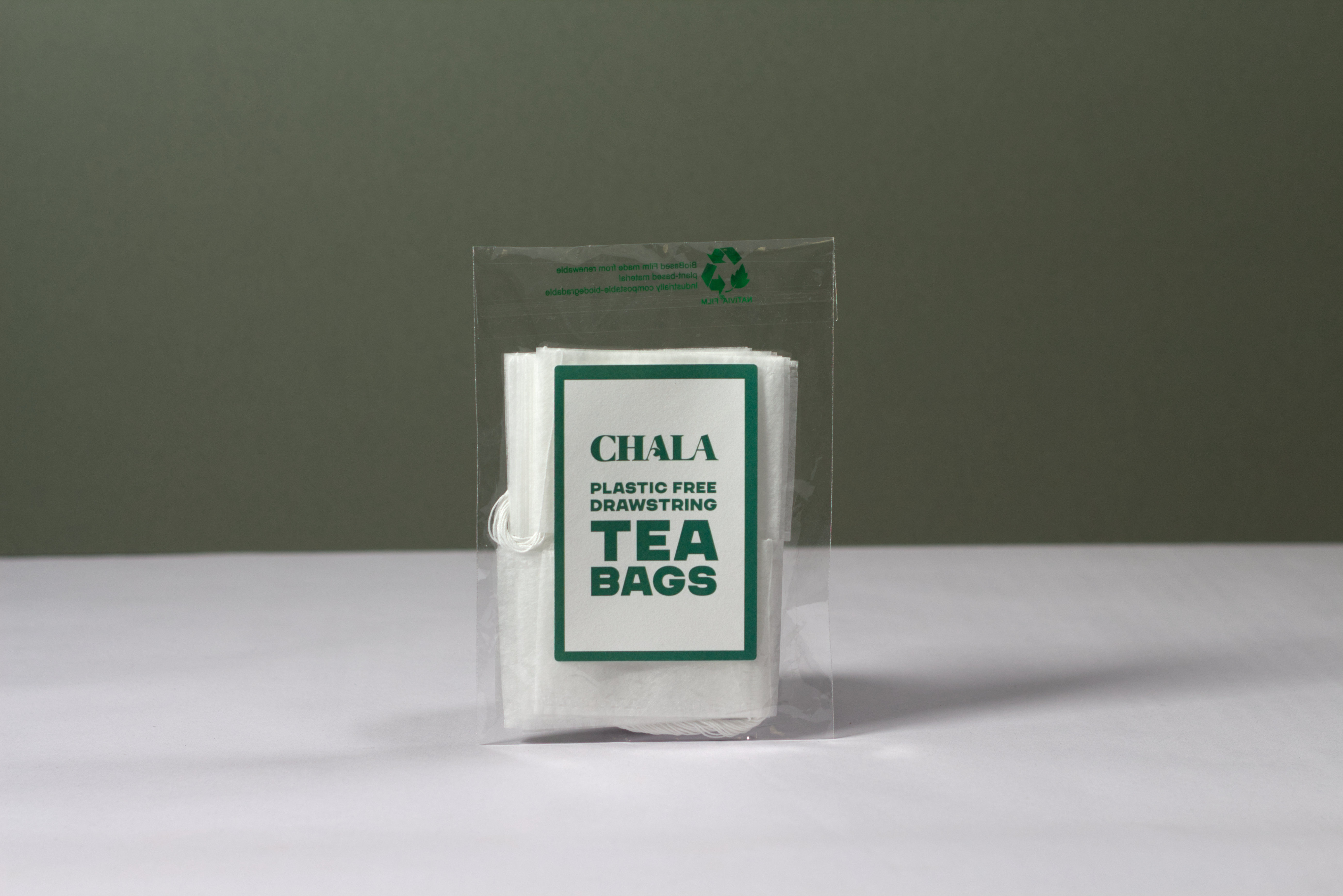 Plastic Free, Home-Compostable Drawstring Tea Bags