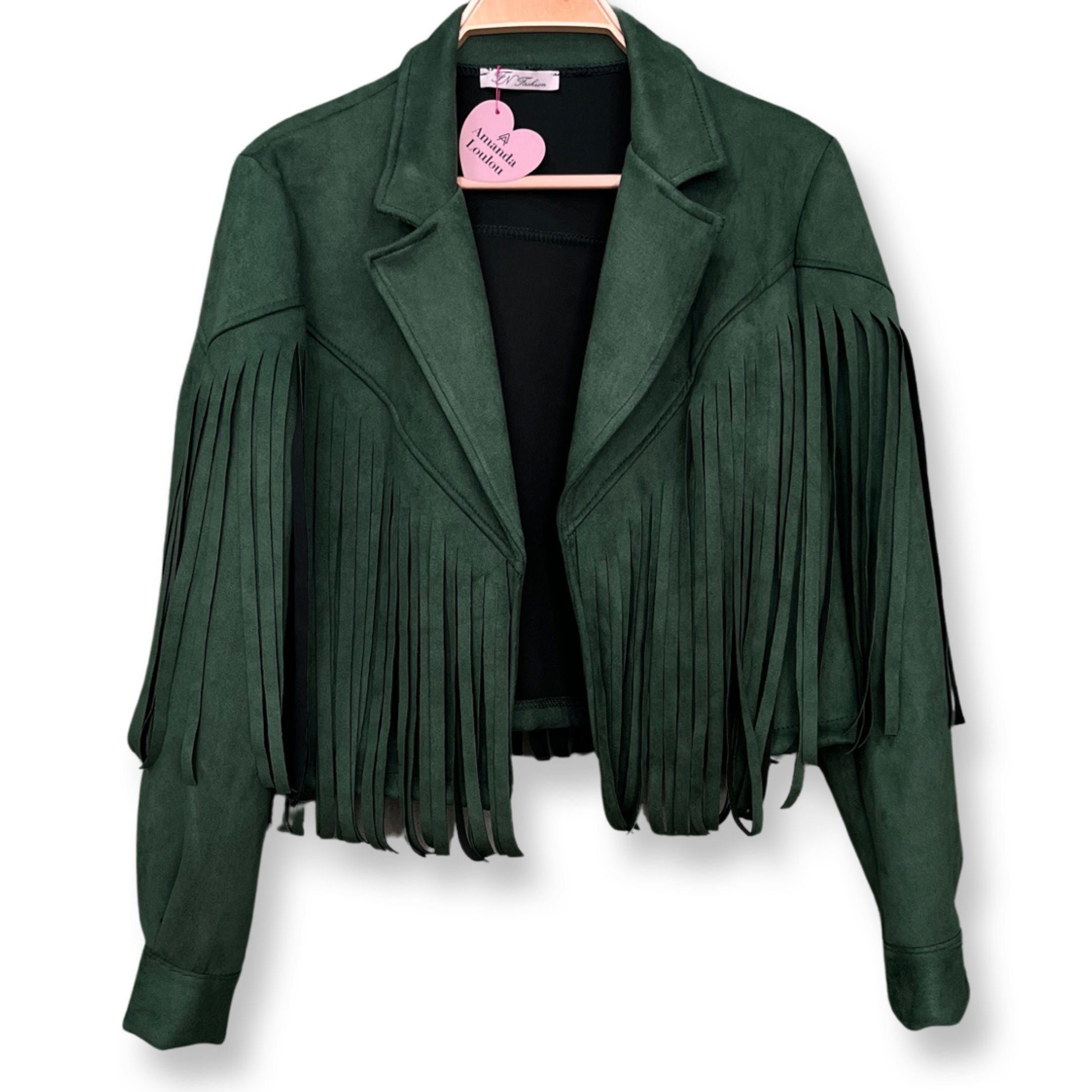 Liberty green fringe jacket