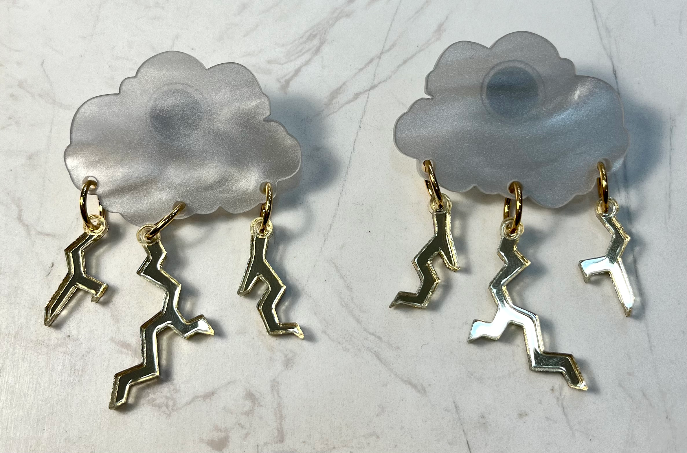Gray clouds earrings