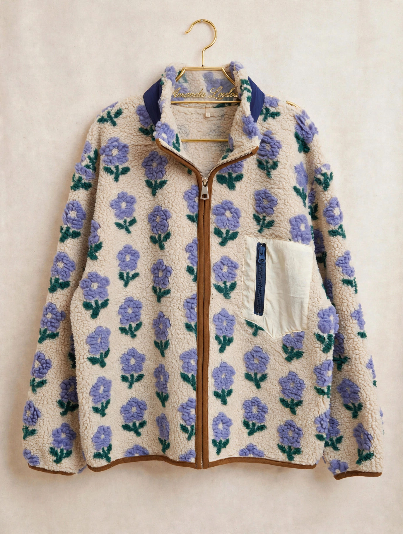 Lilac garden fleece jacket