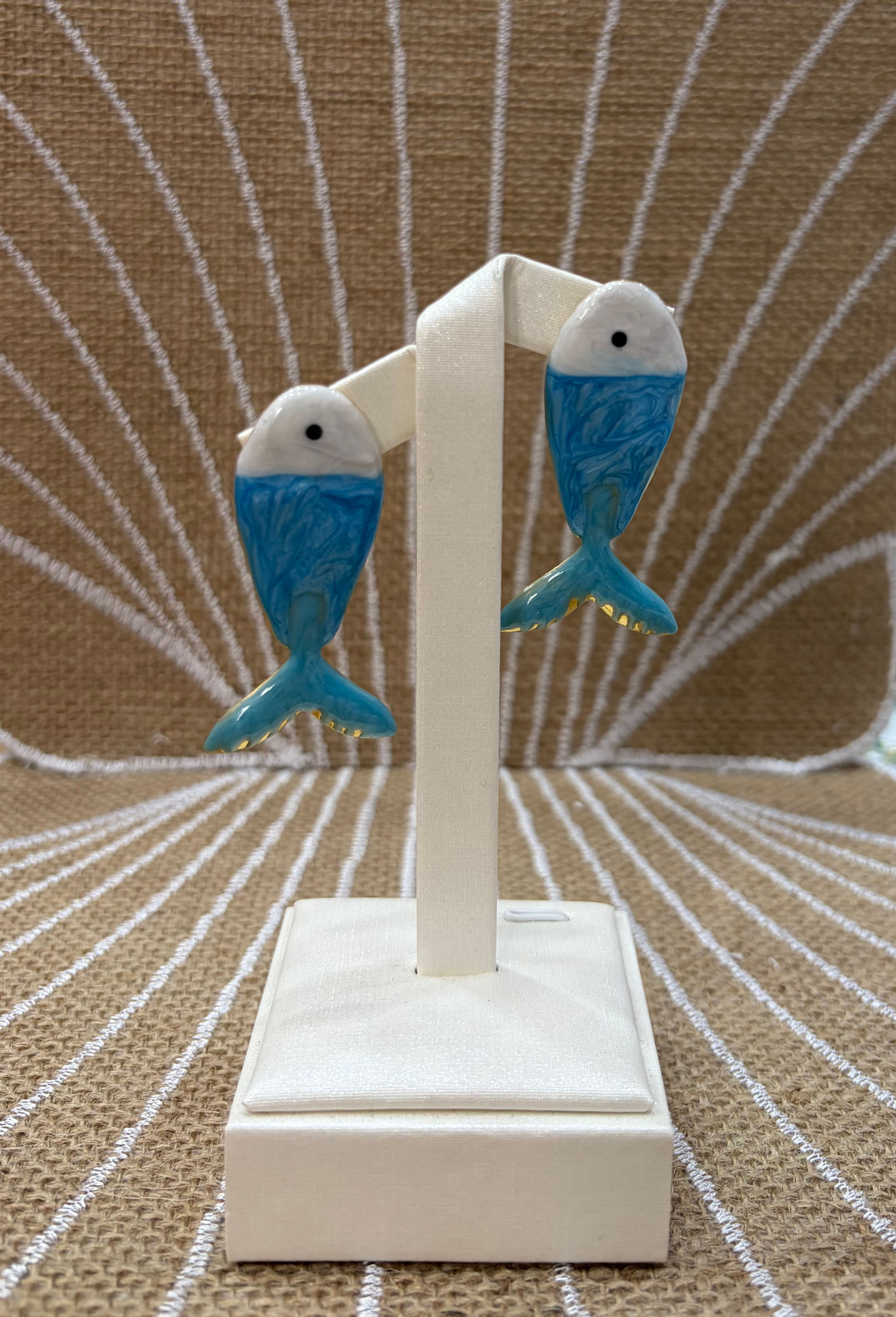 Turquoise fish earrings