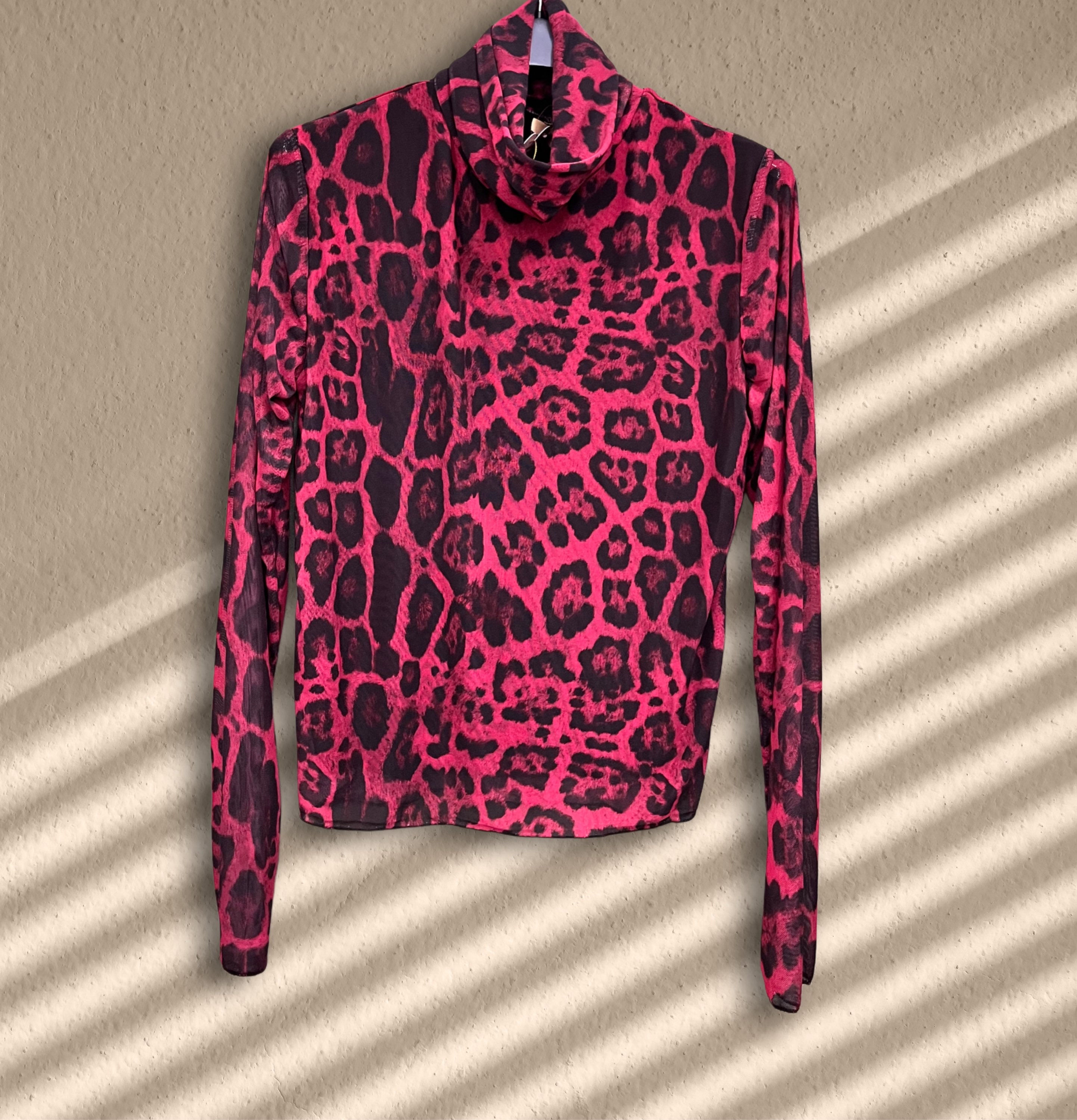 Leopard Bordeaux mesh top