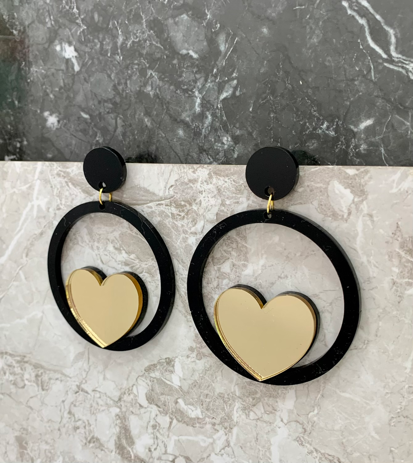 Love hoops black earrings