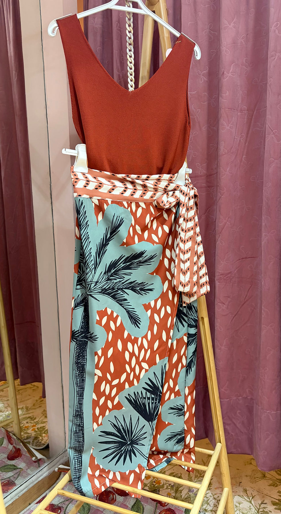 Thumbnail: Tropical breeze terracotta wrap skirt