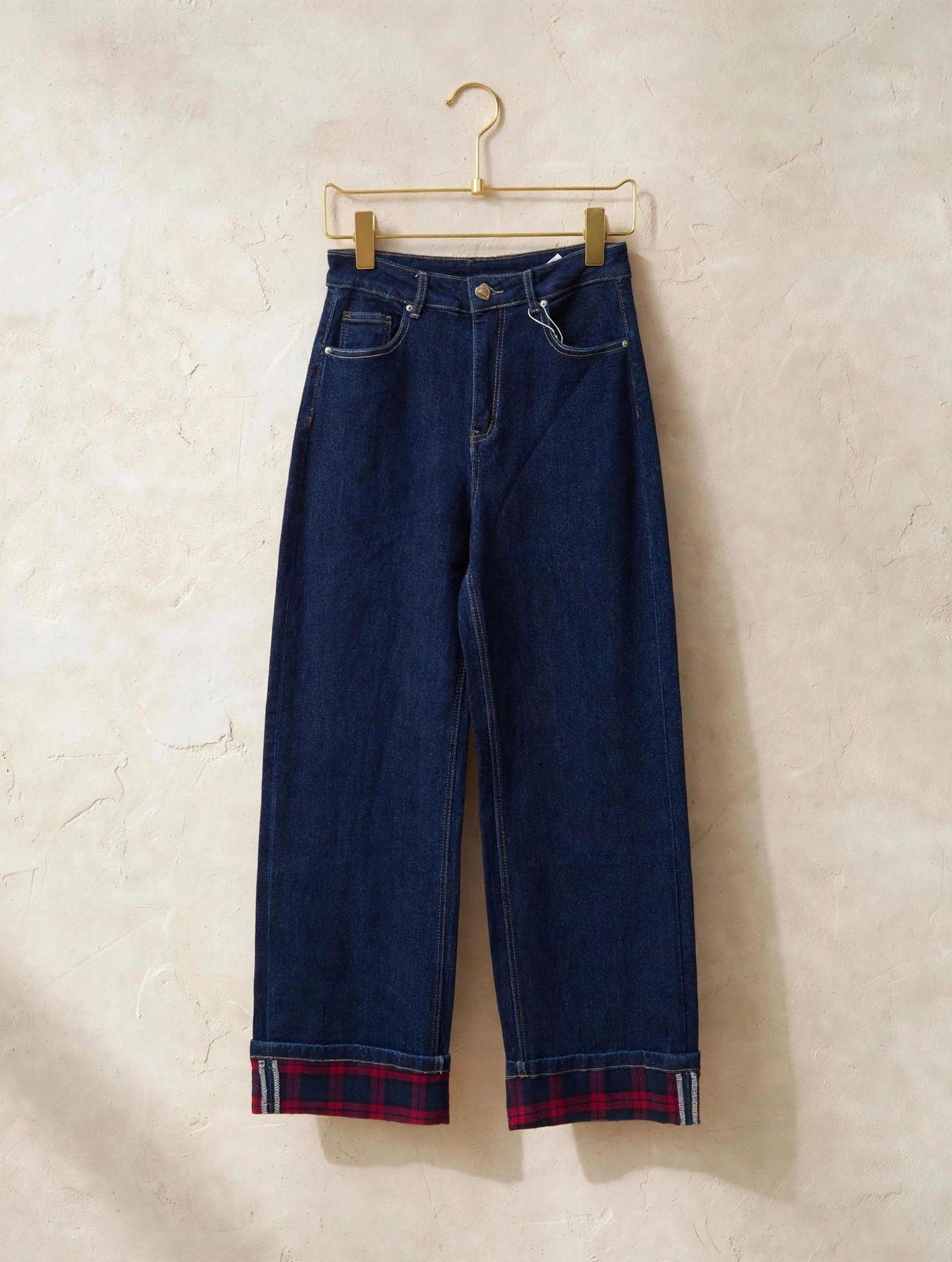 Tartan hearts wide leg jeans
