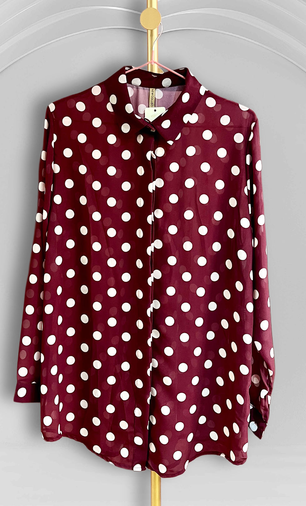 Emily bordeaux polka dot shirt