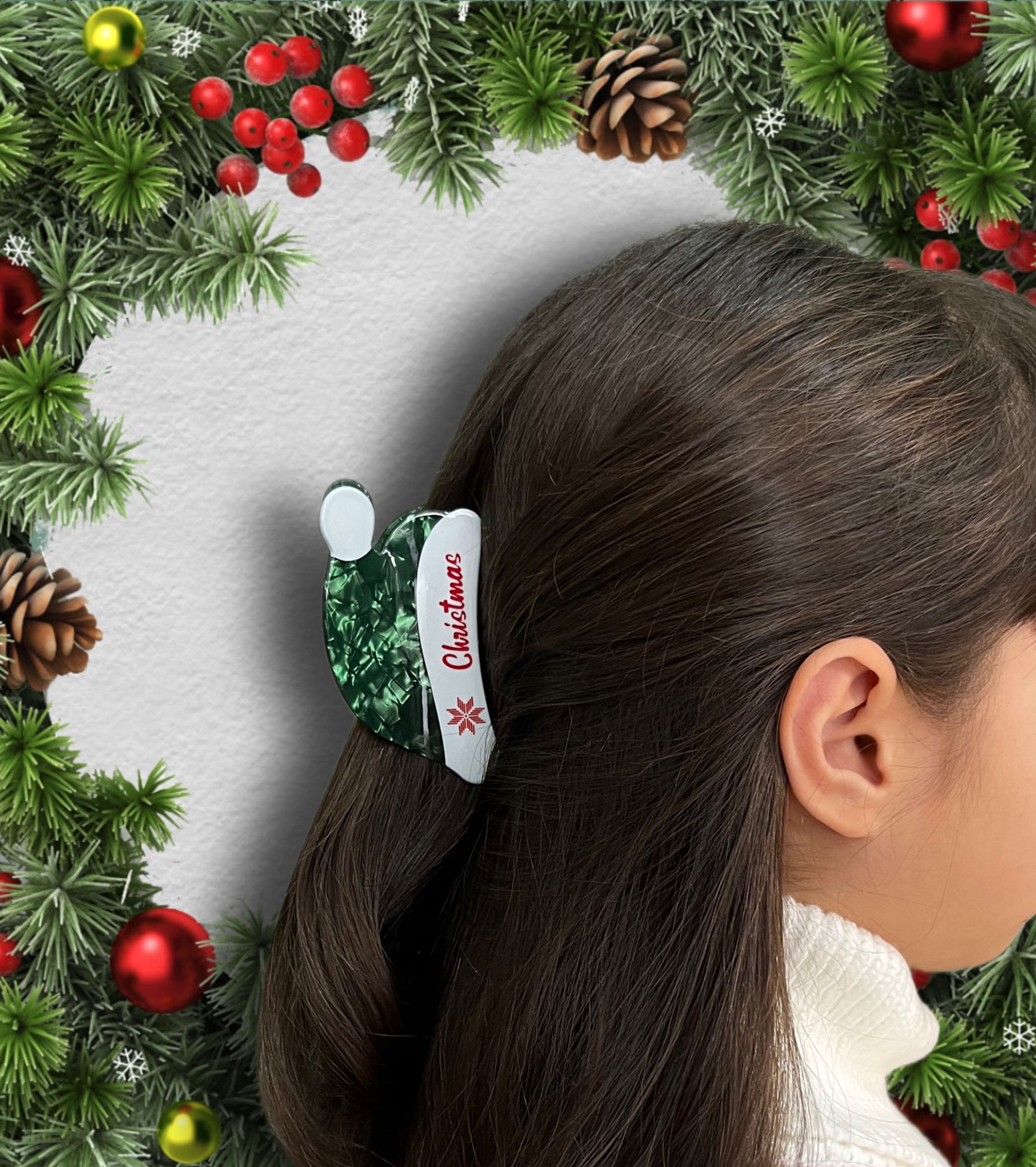 Christmas hat claw clip