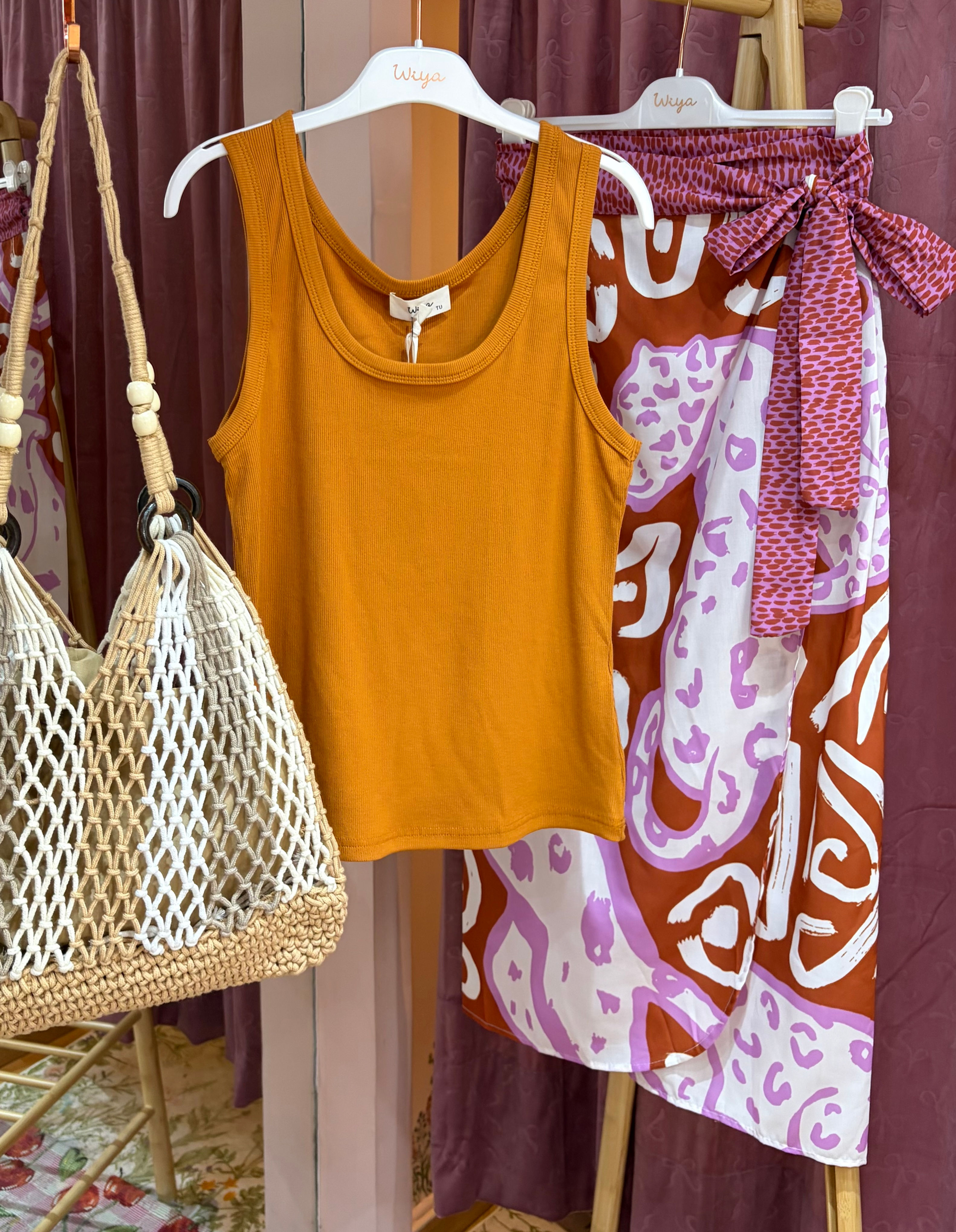 Sunny rib tank caramel