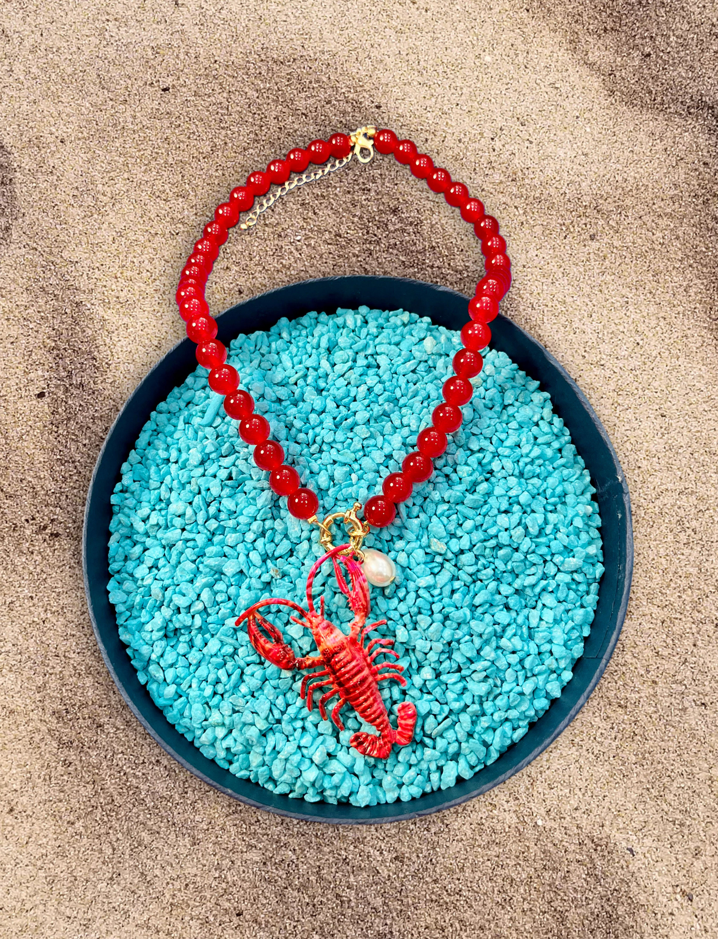 Lobster red necklace
