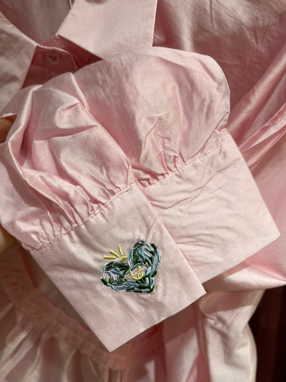 Thumbnail: Poet’s heart pink shirt