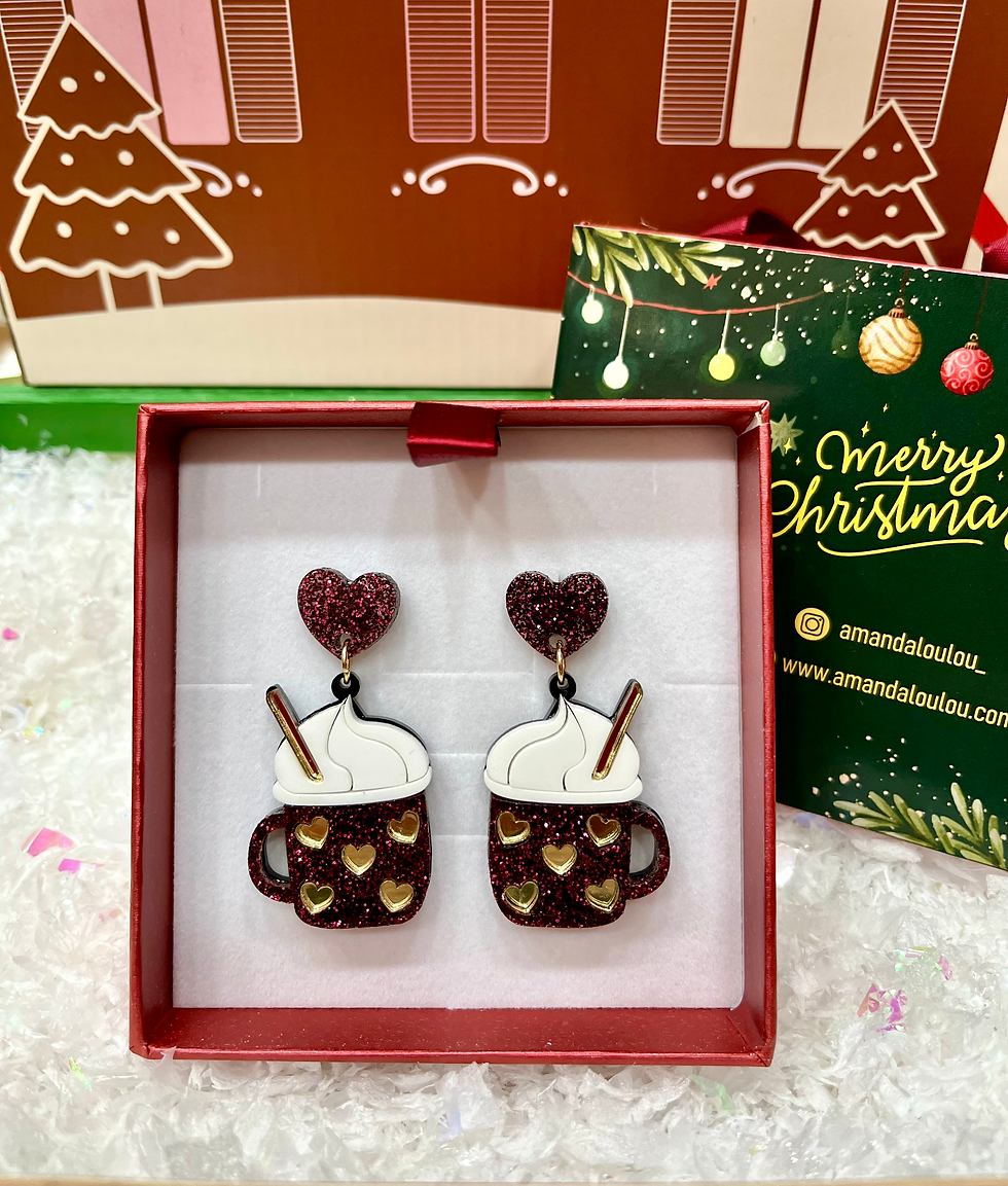 Chocolat viennois bordeaux glitter earrings