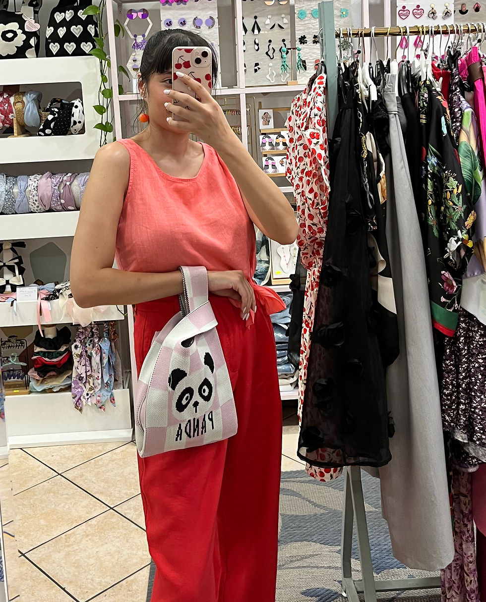 Thumbnail: Panda pink pouch bag