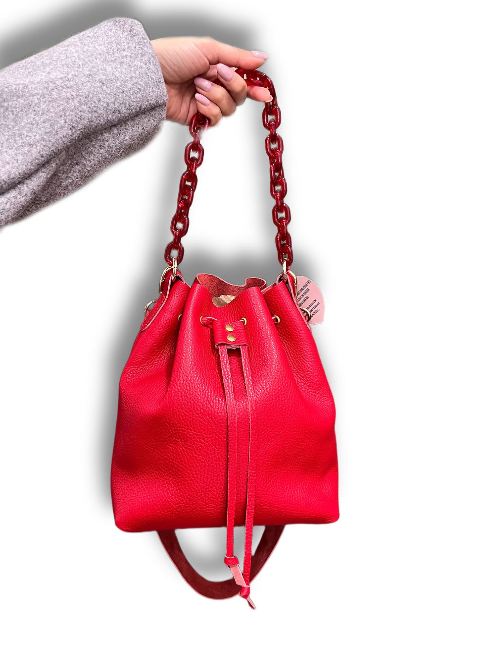 Florence cherry red leather bag