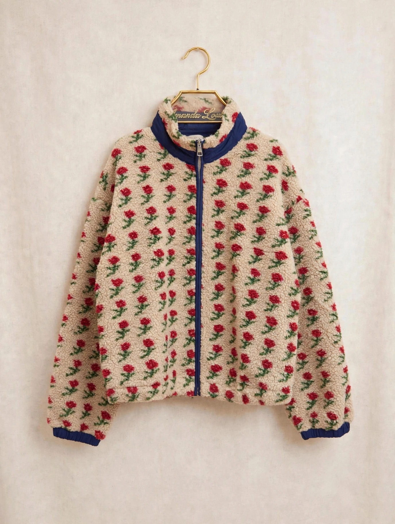 Petite rose fleece jacket
