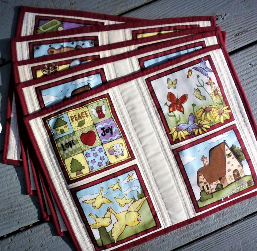 Children's Placemats: 11x15-Set of 5 Enhanced Panel Table Decor