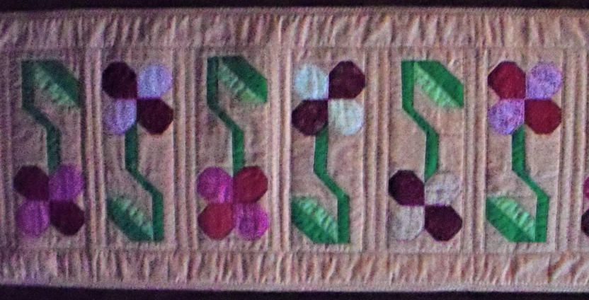 Flowered Table Runner: 14.5X40.5