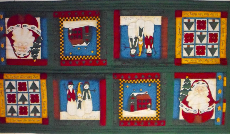 ChristmasTable Runner: 19.25x35.5--Enhanced & Pieced Panel Table Decor