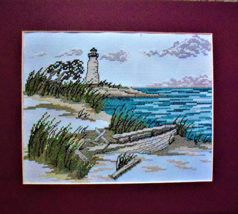 Lighthouse Beach Scene Wall Art: 14x11x.5