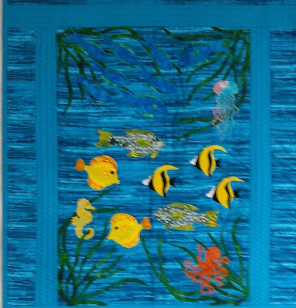 Tropical Fish Wall Quilt: 31.5x44