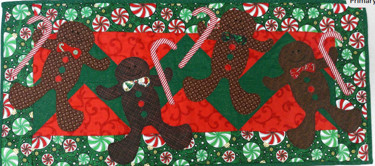 Christmas Table Runner: 15x32.5--Appliques & Pieced Table Decor