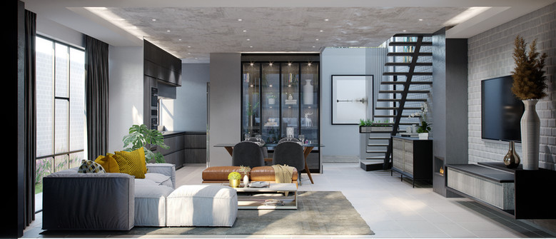 Photo-realistic 3D architectural rendering showcasing modern design excellence by a Johannesburg-based architecture firm in South Africa.