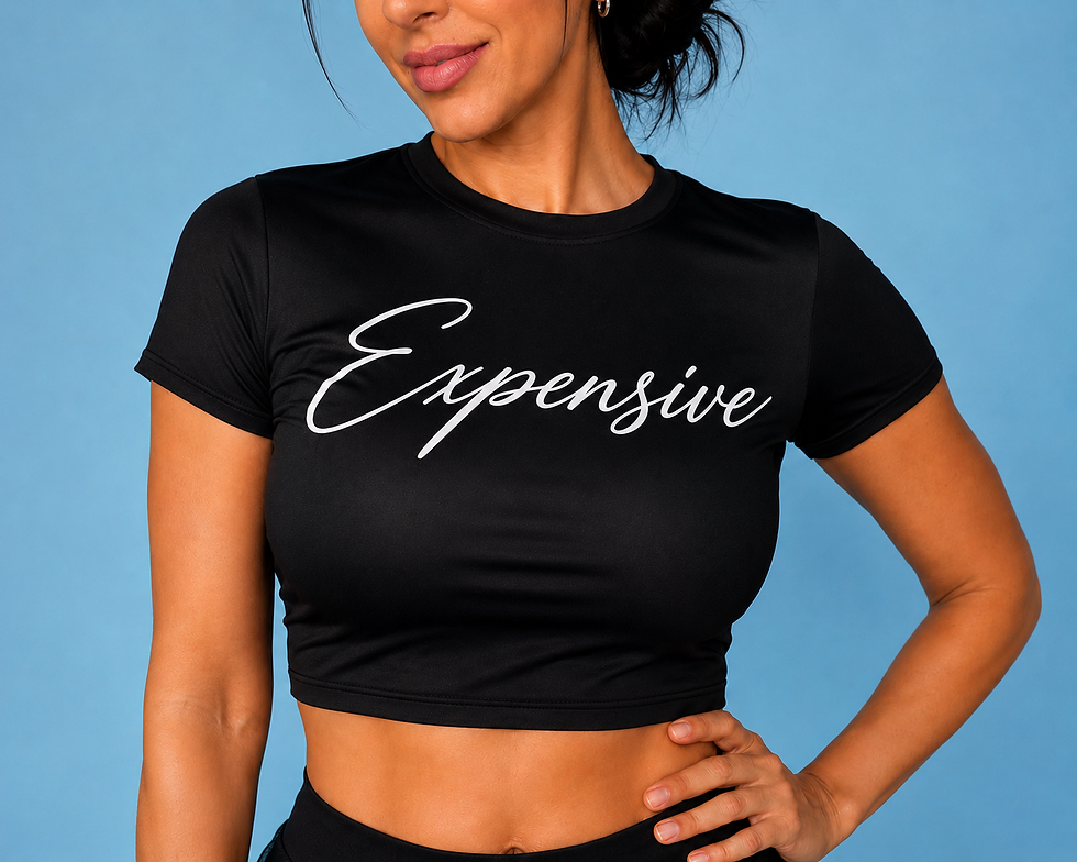 Thumbnail: "EXPENSIVE" Short Sleeve Crop - White